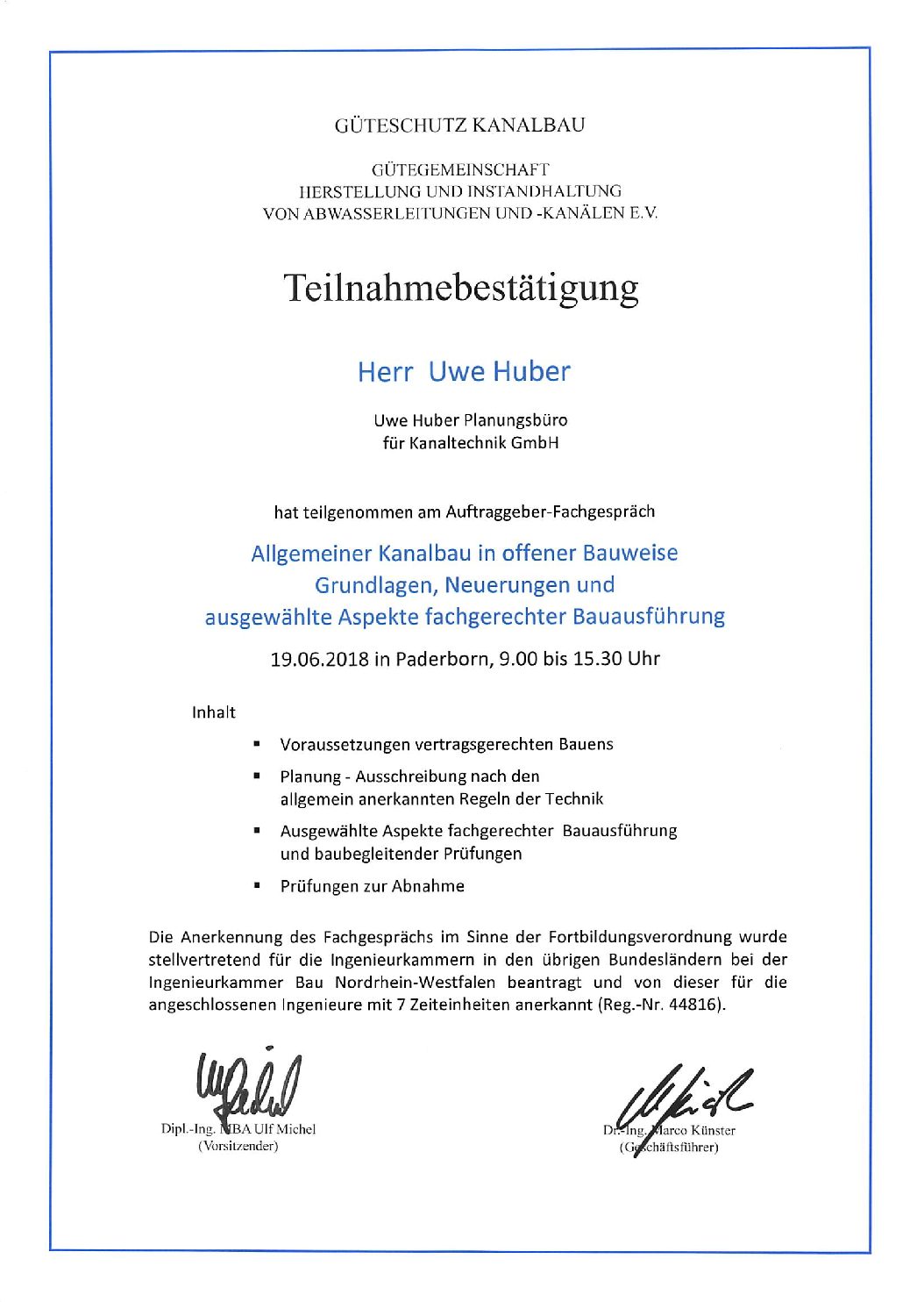 Allgemeiner Kanalbau